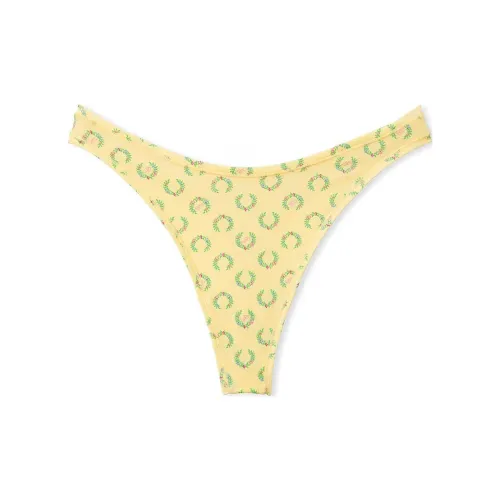 Victoria's Secret Розовый Хлопок HIGH Нога Стринг PANTY Honeysuckle Laurel Принт Нижнее белье Женские 1 шт Золотой