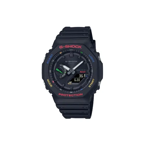 CASIO Liquid Crystal Analog Dual Display Series Солнечный Кварцевый механизм Смола Ремень Часы Мужские Черный Циферблат