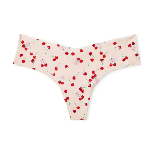 Victoria's Secret Розовый No Show Стринг PANTY Pixie Розовый Ditsy Вишня Принт Нижнее белье Женские 1 шт Вишня Принт