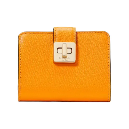 Kate Spade GRAIN LEATHER Кожаный держатель для карт Держатель для карт Маленький Женский Имбирно-желтый