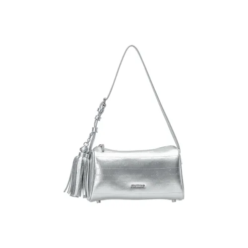 Simedin Сумка через плечо из коровьей кожи Женская Лазерное серебро Шампанское золото