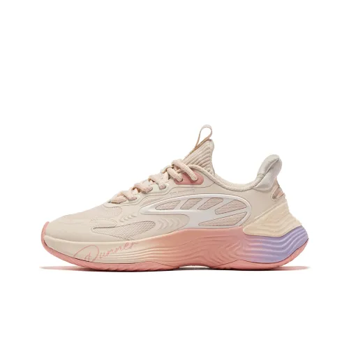 QIAODAN Амортизаторы Slip-resistant устойчивые к истиранию Низкий топ Беговые кроссовки Женские Ванильный Желтый Абрикос Розовый