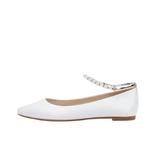 Badgley Mischka Лондон Pearl Flat Mary Jane Женские Белые