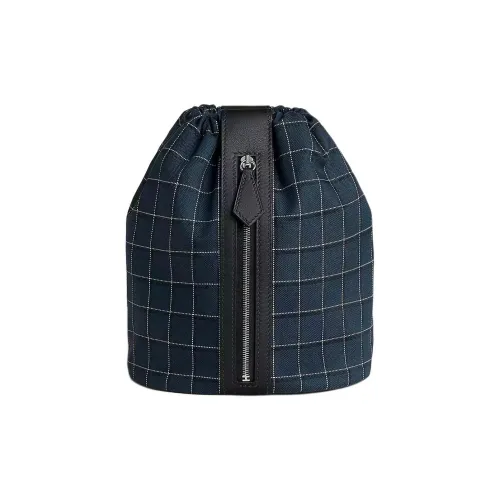 HERMES Татерсолл Холст с Swift Телячья кожа Холст Сумка Портативный Косметичка Женская