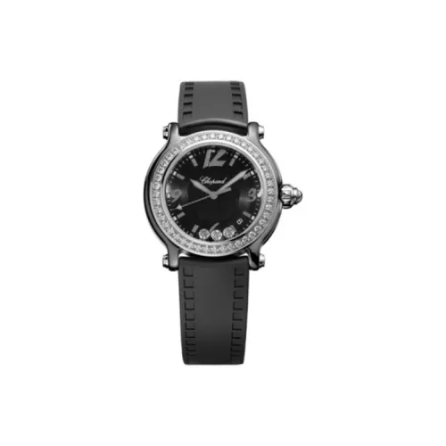 CHOPARD HAPPY SPORT Collection Кварцевый механизм Женские часы 36 мм Черный циферблат Керамика Чехол для часов Резиновый ремешок