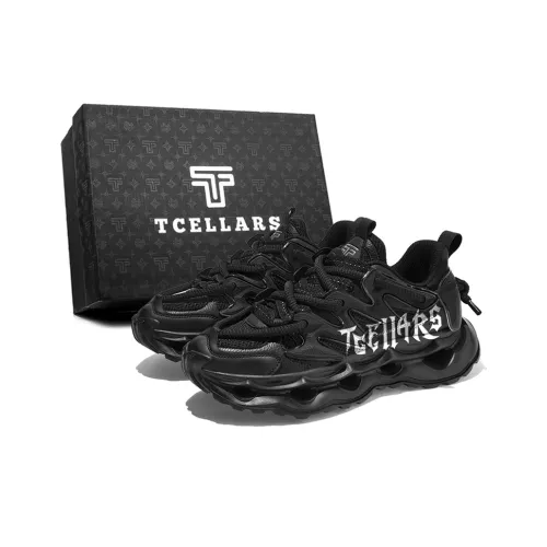 TCELLARS Porous Series Толстая подошва Низкий топ Глубокий черный Граффити Унисекс