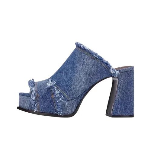 Пепельный резиновый слайд устойчивый к истиранию женский светло-синий