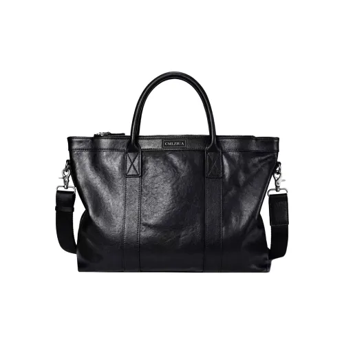 CMLZIUA Сумка через плечо из натуральной коровьей кожи обычная мужская черная