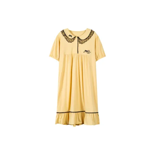 H YXIANG Ночная сорочка Женская Сырно-желтая