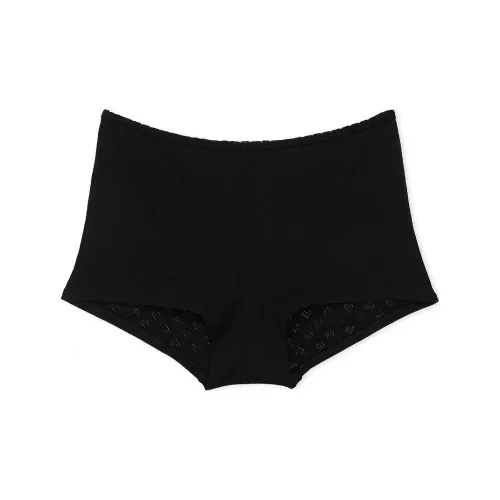 Victoria's Secret Розовый Хлопок BOYSHORT PANTY Чисто черный Pointelle Трусы Женские 1 Пачка Чисто черный