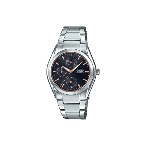 CASIO Кварцевый механизм ремешок из нержавеющей стали мужские часы черный циферблат