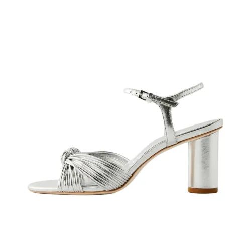 REFORMATION Petra One Ремешок Сандалии 7,5 см Женские Серебристый