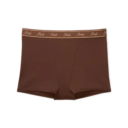 Victoria's Secret Розовый логотип Хлопок HIGH Обхват талии BOYSHORT PANTY Ганаш Нижнее белье Женские 1 шт Ганаш