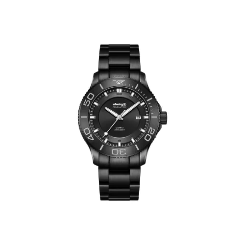 INFANTRY Round Table Knight Wrist Watch Кварцевый механизм Нержавеющая сталь Ремень Часы Мужские часы Черный циферблат