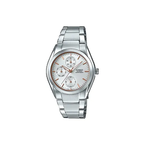 CASIO Кварцевый механизм нержавеющая сталь ремешок с ионным покрытием мужские часы белый циферблат
