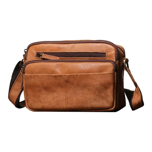 ROSEROOEN Сумка через плечо из натуральной коровьей кожи стандартная унисекс винтажный коричневый черный