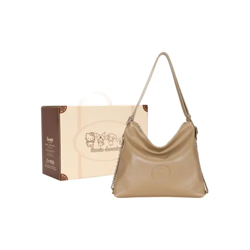 MESUCA Sanrio Sanrio Kitty series ПУ (полиуретан) Мягкая ткань Сумка через плечо Стандартная Женская Хаки Черный