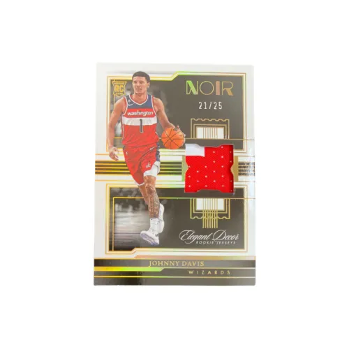 Panini Johnny Davis 2022 23 Noir RC Wizards Новые звезды 21 25 Низкий номер серии Два тональный патч Звезда Карта
