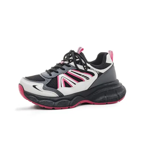 HUANQIU Износостойкие Дышащие Низкие Кеды Женские Черные Красные