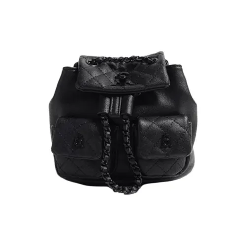 STEVE MADDEN ПУ (полиуретан) Рюкзак Большой Женский Черный Светло-Синий