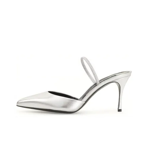 SERGIO ROSSI Домашние тапочки Женские Серебряные Белые