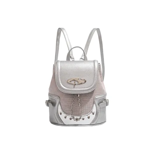 DALO ПУ (полиуретан) Рюкзак Women's Silver Pink