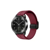 Складной магнитный ремешок - силиконовый ремешок [вино-красный]