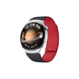 Черно-красный / Рабочий стиль / Магнитный / Силиконовый ремешок