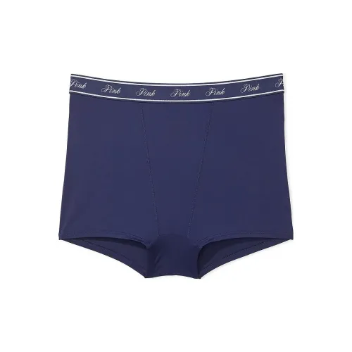 Victoria's Secret Розовый логотип Хлопок HIGH Обхват талии BOYSHORT PANTY Полуночный синий Нижнее белье Женские 1 шт Морской синий