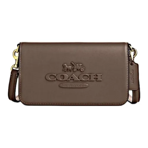 COACH Телячья кожа Сумка через плечо Сумка на плечо Маленькая Женская Коричневая