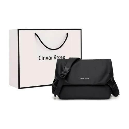 CinvaiKrose Ткань Сумка через плечо Городской техвир Курьерская сумка Sling Сумка Маленькая Мужская Черная