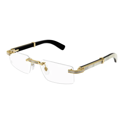 Cartier Металл Прямоугольные Оправы для Очков Унисекс Черный