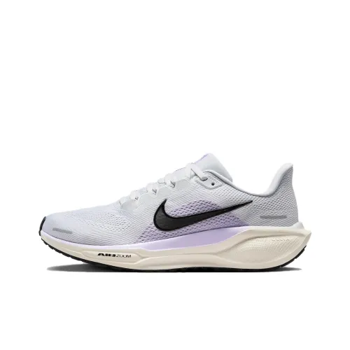 Nike Pegasus 41 Slip Устойчивый к истиранию Низкий Топ Беговые кроссовки Женские Серый Фиолетовый