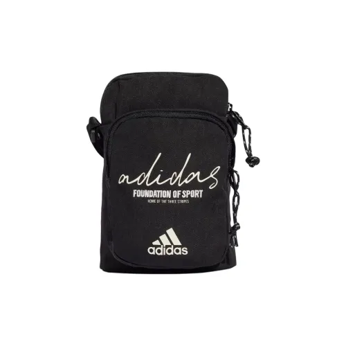 Adidas Переработанный полиэстер Сумка через плечо Сумка на плечо Унисекс Черный и Нефритовый белый