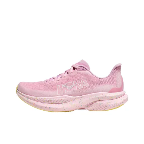 HOKA ONE ONE MACH 6 Противоскользящий Устойчивый к истиранию Низкий Топ Повседневные Беговые кроссовки Мужские Розовый Желтый