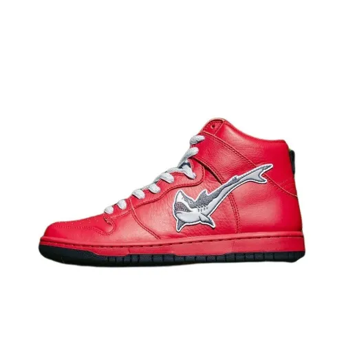 Nike Dunk SB High 'Red shark' Slip-resistant Abrasion-resistant Breathable Supporting High-top Skateboarding Shoes