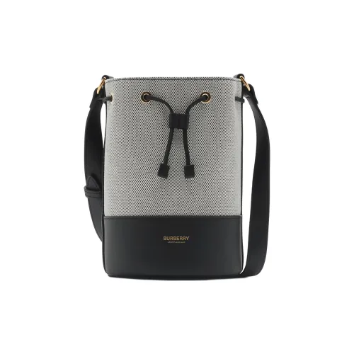 Burberry Холст Ведрообразная Сумка Сумка через плечо Мини Женская Черная