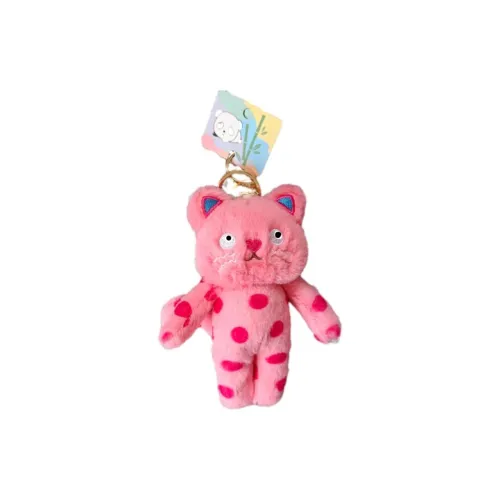 77 SEVEN DREAM Cute Polka Dot Kitten Backpack Charm Plush Doll Pendant Height 16 см