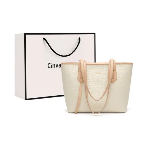 CinvaiKrose Коровья кожа Подмышечный Сумка на плечо Большой Женский Комикс Кофейно-белый