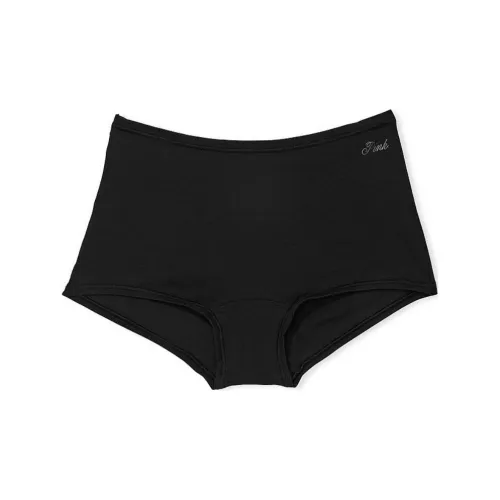 Victoria's Secret Розовый Хлопок BOYSHORT PANTY Чисто черный Женское нижнее белье 1 упаковка Чисто черный