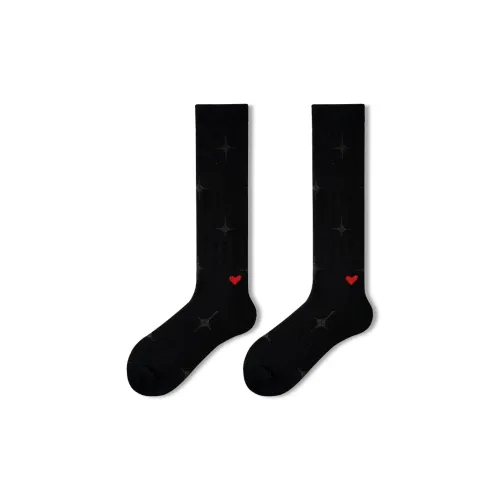 PRIMEET Колено Высокие Носки Женские 1 Пачка Red Heart Носки до икры