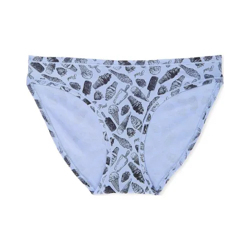 Victoria's Secret Розовый Хлопок Бикини PANTY Harbor Синий лед Крем Принт Нижнее белье Женские 1 упаковка Синий