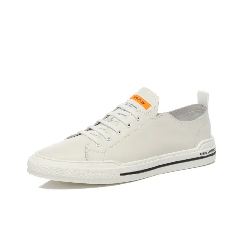 Devanro Slip-resistant Abrasion-resistant Low-top Skateboard Shoes Men's White Devanro Противоскользящие Аbrasion-resistant Низкие Кроссовки для скейтбординга Мужские Белые