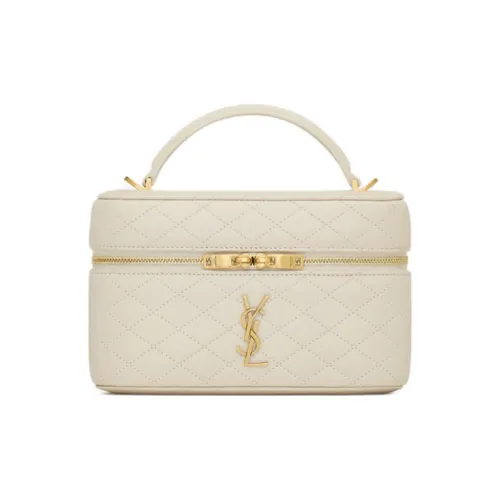 SAINT LAURENT Gaby Овечья кожа Косметичка Сумка через плечо Женская Винтажная Белая