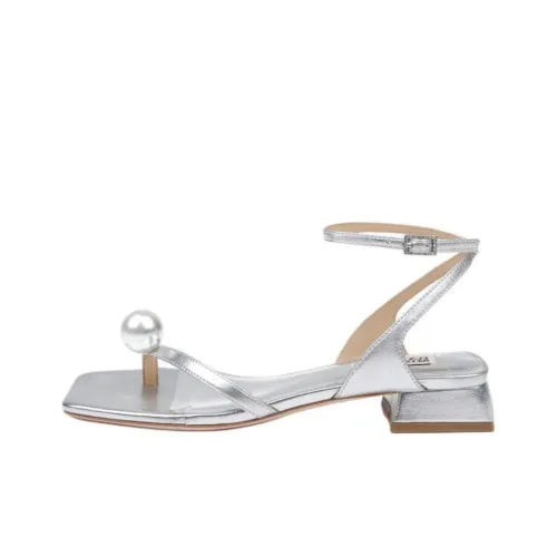 Badgley Mischka Lola One Ремешок Сандалии Женские Серебряные