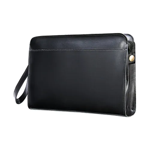 CMLZIUA Клатч из коровьей кожи стандартный унисекс черный кофейный