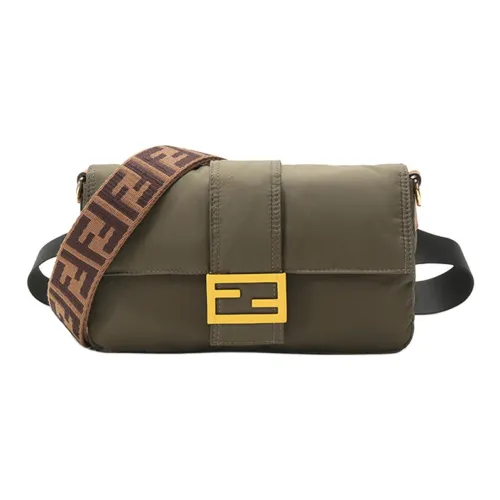 FENDI Baguette Ткань Сумка через плечо Слинг-сумка Сумка на пояс Мужская Армейский зеленый