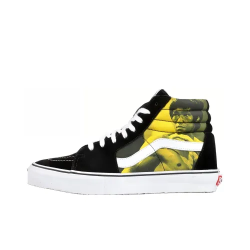 Supreme x VANS SK8 HI Высокие Кроссовки для скейтбординга Унисекс Черный Желтый
