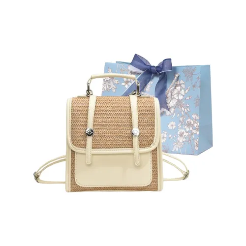 REDOO ПУ (полиуретан) Соломенная плетенье Одно плечо Через плечо Портативный Рюкзак Женские Белый Черный Коричневый