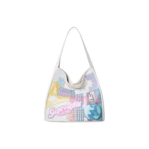 MIFFY Сумка через плечо большая женская экрю коричневый